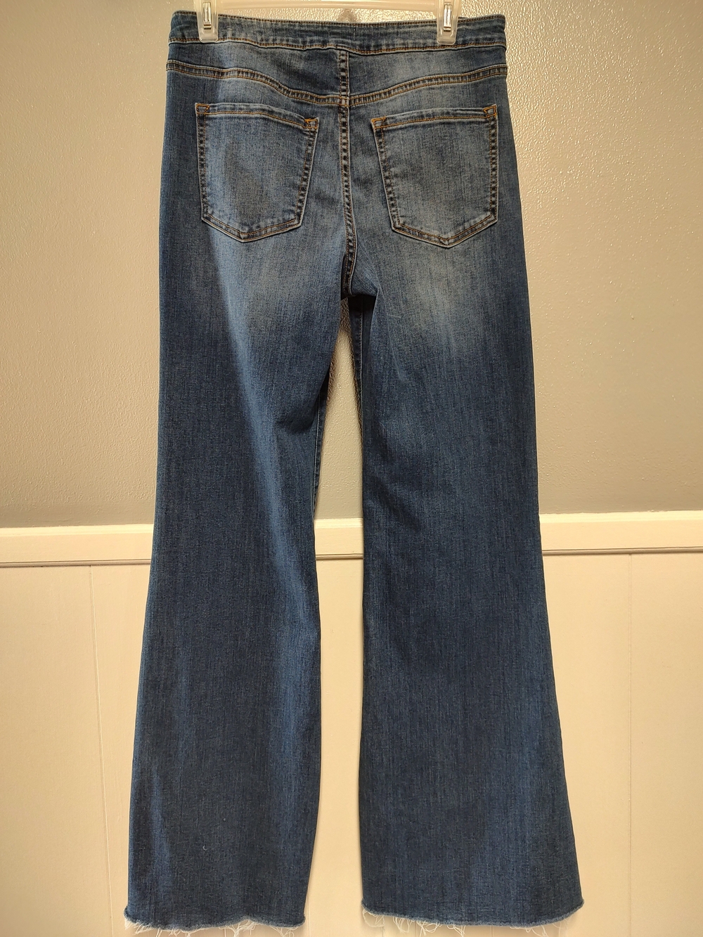 Sneak Peek Medium Blue Wide Leg Flare Jeans